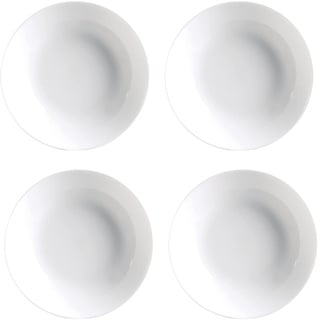 Luminarc Diwali Set mit 4 Tellern, tief, Opal, 20 cm, Weiß