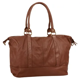 Samantha look Reisetasche echt Leder, Made in Italy braun