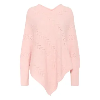 Strickponcho CREAM "Poncho CRHoliday", Damen, rosa (mahogany rose melange), Obermaterial: 100% Polyester PES., Pullover