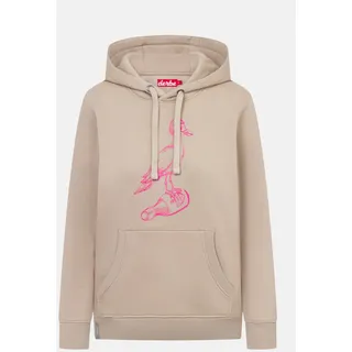 Derbe Hoodie Sturmmöwin Mono Damen Beige Kapuzenpullover GOTS