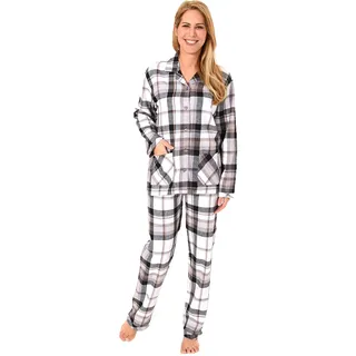 Damen Flanell Pyjama Schlafanzug in edlen Karodesign - –auch in Übergrössen 201 95 243 - 48-50