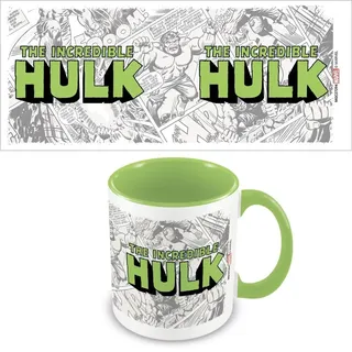 Hulk - Kaffeebecher, Zweifarbige Innenseite PM4788 (Einheitsgröße) (Weiß/Limone)