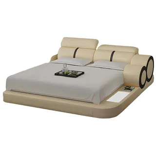 JVmoebel, Wasserbett Lederbett LB8816 mit Wasserbett-System und elegantem Design