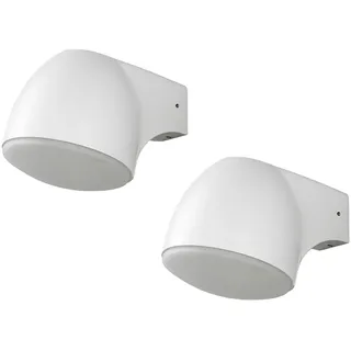 Konstsmide Außenwandleuchte Aluminium 13 cm 2er Set weiß