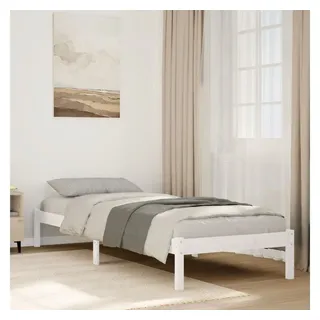 vidaXL Massivholzbett 100 x 220 cm Weiß