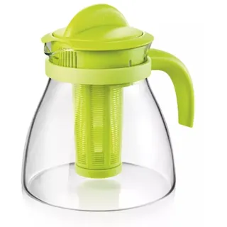 Tescoma Teekanne Glas mit Teesieb Grün Kaffeekanne Teebereiter Teekessel 1,5 L