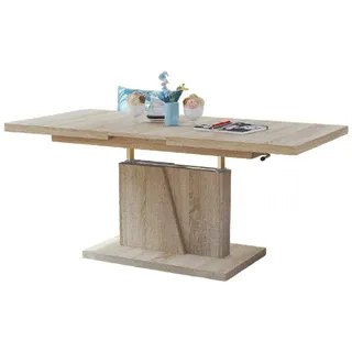 Mazzoni Couchtisch Grand Noir Sonoma Eiche stufenlos höhenverstellbar ausziehbar 120-180, Funktionstisch, Wohnzimmertisch, Tisch, Esstisch, Sofatisch beige