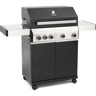 TAINO BLACK 4+1 Gasgrill 4 Brenner mit Seitenbrenner und Keramik Sear-Burner Seitenkocher Matt Schwarz