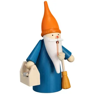 Seiffener Volkskunst eG Räuchermann Hauswichtel 16 cm blau