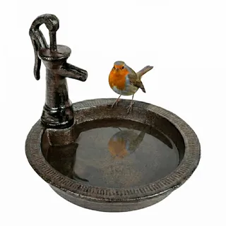 Relaxdays Vogeltränke 15 x 17 x 18 cm Braun