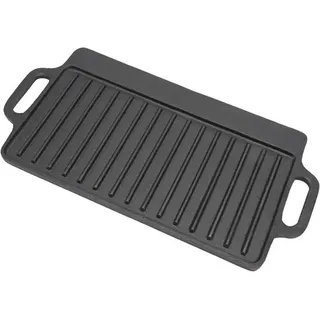 Verdickte, Doppelseitige Teppanyaki-platte Aus Gusseisen (45 X 22 Cm) Zum Grillen, Barbecue Und Für Vielseitiges Kochen