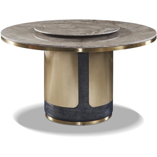 JVmoebel Esstisch, Design Holz Tisch Runder Esstisch Rund Ess Tische 135cm Luxus Klasse goldfarben