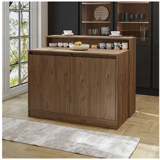 roomart Kücheninsel CORTADO 120 x 100 x 80 cm Eiche/beige
