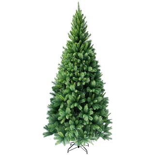 RS Trade Slim 1101, 210 cm hochwertiger, künstlicher PVC Weihnachtsbaum, schwer entflammbar, mit Metallständer, Minutenschneller Aufbau mit Klappsystem, ca. 872 Spitzen