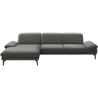 Beldomo System Ecksofa, Grau, Metall, 3-Sitzer, Ottomane links, L-Form, 319x188 cm, Fußauswahl, Stoffauswahl, Sitzqualitäten, seitenverkehrt erhältlich, Hocker Rücken echt, individuell planbar, haustierfreundlicher Bezug, Wohnzimmer, Sofas & Couches, Wohnlandschaften, Ecksofas