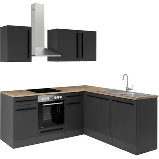 Stella Trading Winkelküche L-Form 220 x 175 cm schwarz
