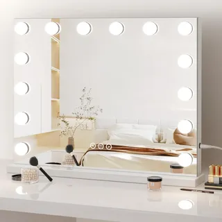 Dripex Schminkspiegel 14 LED Hollywood Schminktischspiegel Spiegel 3 Farbtemperatur Licht