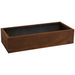 Estexo Beeteinfassung Beetumrandung Hochbeet 115 x 50 x 25 cm Braun/Rot