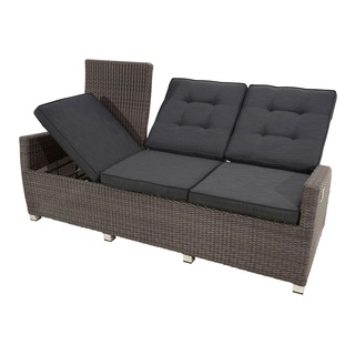 Ploß Monaco Comfort 3-Sitzer Sofa, Anthrazit-Grau, Polyrattan, 210x85x112cm, Inklusive Polster, Wetterfest