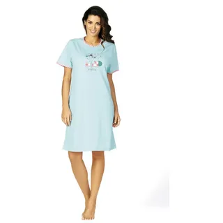 comtessa Nachthemd Comtessa Nachthemd Damen Knopfleiste in hellblau Gr. 36-38 (1-tlg) blau