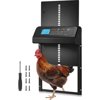 Vevor Automatische Hühnerklappe 350 x 250 x 73 mm Schwarz
