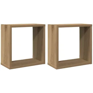 vidaXL Würfel-Wandregale 2 Stk. Hängeregal 30 x 15 x 30 cm Braun