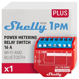 Shelly Plus 1PM Schalt-Messaktor Bluetooth, Wi-Fi