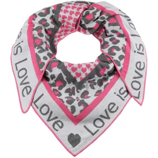 Zwillingsherz Dreieckstuch Love is Love Stola Schal aus Wolle für Damen Mädchen Jungen Kinder - Hochwertiges Baumwoll- Halstuch mit Leo und Herz Muster - Damenschal für Sommer Herbst Winter - Einheitsgröße