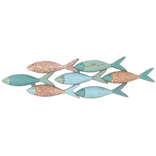 Wanddekoration Aus Mdf In Fischform, Blau Und Braun, Für Maritimes Dekor