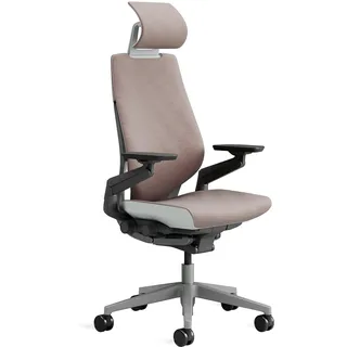 Steelcase Gesture Ergonomischer Bürostuhl mit 360° Armlehnen, 3D-Live Back Lumbalstütze, anpassbarer Kopfstütze Linse, 66 x 62.5 x 107