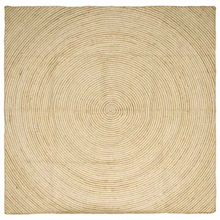 Teppich Natürlich Und Weiß 300 X 300 Cm Jute