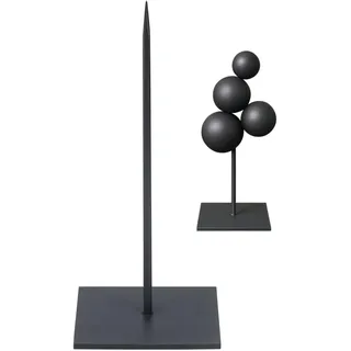 NaDeco Metallständer Schwarz 7x7x14cm, Deko Skulpturenständer Dekoration Ständer Halter Halterung Metall, Metallsockel Kunst Säule Galerie Sockel Standdeko, für Skulpturen Treibholz und mehr