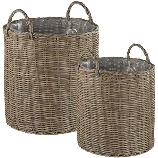 Beliani Blumenkorb 50 x 48 x 41 cm Braun