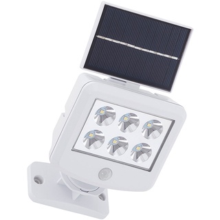 Solarlampen für Außen mit Bewegungsmelder LED Solar Wandleuchte Aussen Spot mit Bewegungsmelder Aussen, weiß, LED 0,3W 150Lm kaltweiß, LxBxH 12,8x10x11 cm