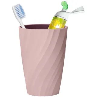 LANGYA Badezimmer Zahnputzbecher, Badezimmer Zahnbürstenhalter, 370 ml Mundspülbecher mit rutschfestem Boden für Kinder, Paare, Familie