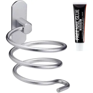 Newaner Haartrocknerhalter, Kabelhalter Haartrockner, Halterung Ohne Bohren | Patentierter Kleber + Selbstklebender Kleber, Aluminium, Matte Finish, Fönhalter