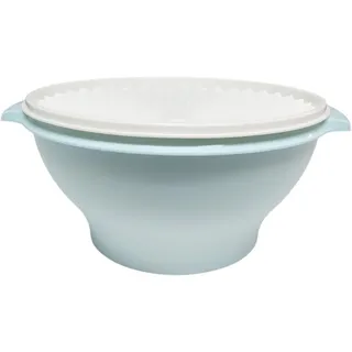 Tupperware Wonderlier Sonnenschüssel 4,1 Liter mit Deckel – Salatschüssel Frischhalteschüssel Rührschüssel luftdicht – Hellblau mit weißem Deckel