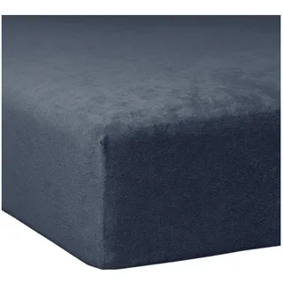 Traumschlaf Spannbettlaken Biber 120 x 200 - 130 x 200 cm blau