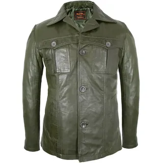 MDM Lederblazer Herren Ledersakko Lederjacke Lederblazer Echtleder grün XL