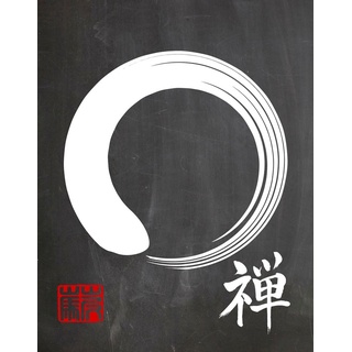 Enso Poster Zen Poster Enso Wand-Kunst japanische Kalligraphie Kunst Zen Kreis Kunst Yoga Kunst Yoga Studio Kunst Meditation Kunst Enso Symbol Enso Drucke (40 x 50cm)