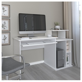 Vicco Computertisch »Schreibtisch Arbeitstisch JAN Weiß« weiß