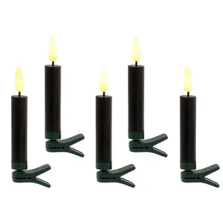 OTTO home LED-Christbaumkerzen Bjarne, 25 kabellos Kerzen mit 3D-Flamme, Höhe ca. 11,5 cm, 25-flammig, Weihnachtsdeko, Christbaumschmuck mit Dimm-/Flacker- und Timerfunktion schwarz