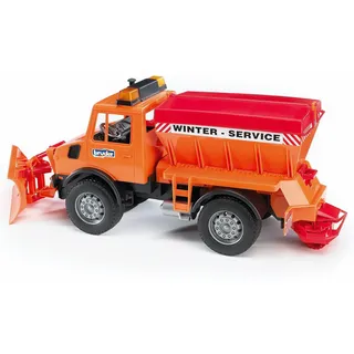 bruder 02572 - MB-Unimog Winterdienst mit Räumschild - 1:16 Fahrzeuge, Schneepflug, Schneeräumer, Streuwagen
