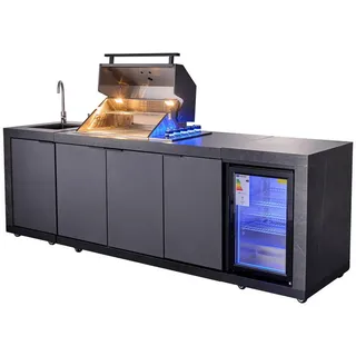 Goriller Outdoorküche, Schwarz, Metall, 263x90x70 cm, CE, Grills & Outdoor-Küchen, Gasgrills