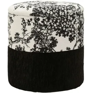 Mauro Ferretti Pouf im orientalischen Stil Schwarz-Weiß Ø 40x42 cm