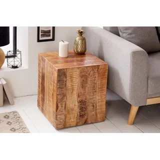 riess-ambiente Beistelltisch FACTORY 40cm natur, Nachttisch · Massivholz · Hocker · mit Rollen · Industrial · Mangoholz braun