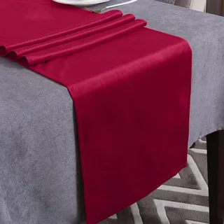 Tischläufer Rot 35 x 240 cm modern Tischdeko Samtoptikoptik | Tischläufer outdoor Lotuseffekt Durchsichtiger Läufer Wasserabweisend Dekoration für Küche Weihnachten Geburtstag Hochzeit