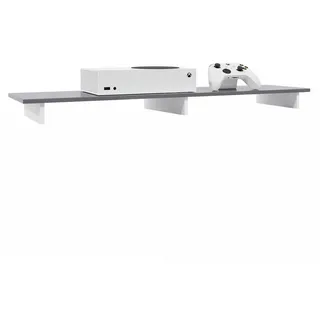Vladon Game TV-Aufsatz 138,5 x 9,5 x 34,5 cm Weiß matt/Grau Hochglanz MDF/Spanplatte