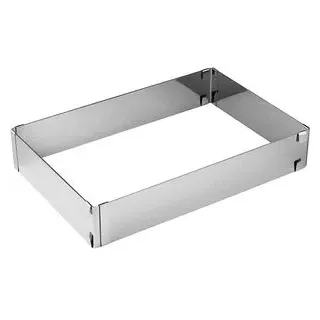 Zenker Backrahmen Patisserie 7709, mit Klemmung, aus Edelstahl, verstellbar von 27,5x18,5 bis 52x34 cm, Höhe 5 cm