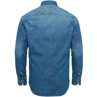 PME Legend Langarm Denim Hemd, Farbe:blau, Größe:M - M